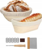 PP plastik Rattan Bread Proving Basket Set