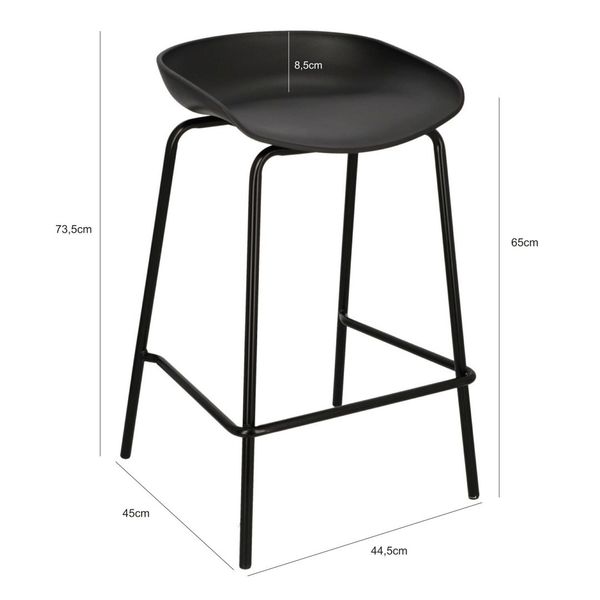 Stołek barowy Grego czarny 65 cm zdjęcie 13