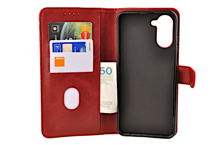 Etui portfel Wallet do Realme 10 4G czerwony zdjęcie 3