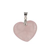 Zawieszka - Kwarc Różowy serce w srebrze 2