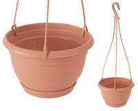 Doniczka Donica Produkcyjna Wisząca O 27Cm Balkonowa Okrągła Z Hakiem 4,5L
