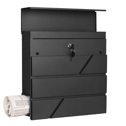 Duża skrzynka pocztowa na listy gazety ulotki pocztę A4 czarna na Arena.pl