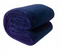 Miękki koc pled narzuta 150x200 cm granatowy kolory dekoracyjny prezent