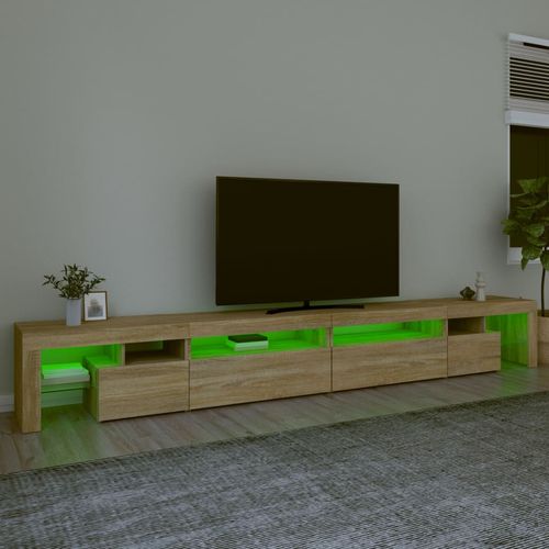 Szafka pod TV z oświetleniem LED, dąb sonoma, 290x36,5x40 cm na Arena.pl