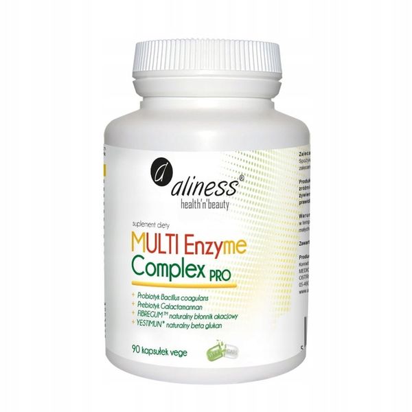 ALINESS MULTI ENZYME COMPLEX PRO 90 KAPS WEGE NA TRAWIENIE zdjęcie 1