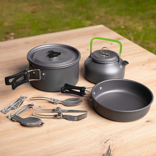Zestaw Garnków Naczyń Turystycznych Na Kemping Zg4-03 Czarny na Arena.pl