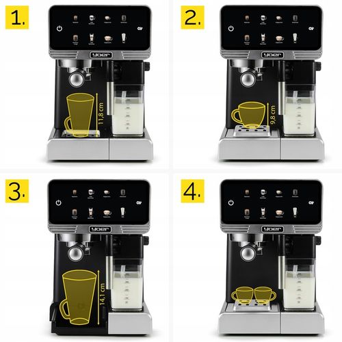 Ekspres do kawy Ciśnieniowy Yoer +LED 20bar 1350W Automatyczny +THERMOBLOCK na Arena.pl