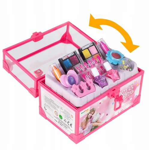ZESTAW MAKE UP MANICURE W KUFERKU DLA DZIECI DO MALOWANIA PAZNOKCI LAKIERY na Arena.pl