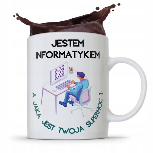 Kubek Prezent Dla Informatyka Programisty Supermoc Z Nadrukiem Ze Zdjęciem na Arena.pl