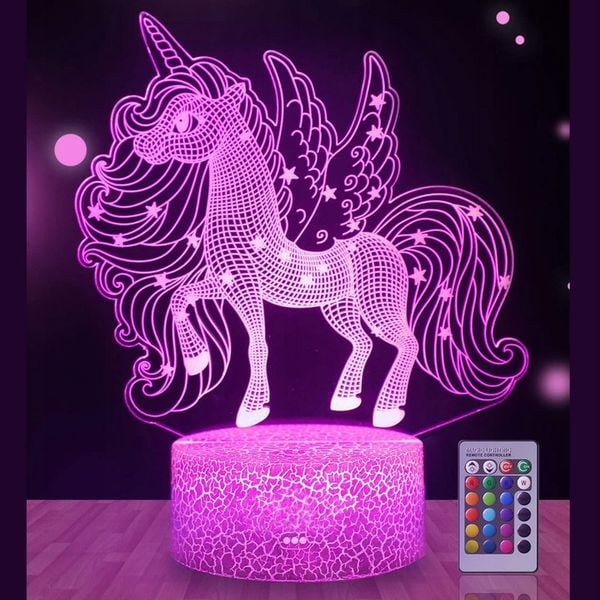 Lampka 3D nocna led usb JEDNOROŻEC UNICORN zdjęcie 4