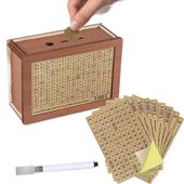 Drewniana Skarbonka z Celem Oszczędnościowym Brązowa 20x14.5x7.5 cm