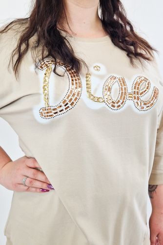 Bluza Damska z Nadrukiem Dioe Beżowa UNI na Arena.pl