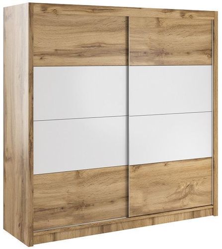 Szafa przesuwna WERONA 200 cm dąb wotan/biały mat PAS na Arena.pl