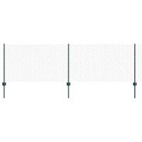 Ogrodzenie z słupkami Zielony 0.8 x 10 m Stal