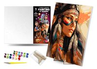 Zestaw Kreatywny Malowanie Po Numerach - Wojownik Tuzemka 40X50 Podstawka