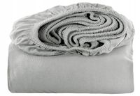 PRZEŚCIERADŁO JERSEY Z GUMKĄ 160x200 + 25 CM BOKI - KOLOR JASNY SZARY