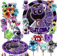 ZESTAW OPŁATEK NA TORT 20CM + TOPPERY - CATNAP SMILING CRI + IMIĘ 15CM 18CM