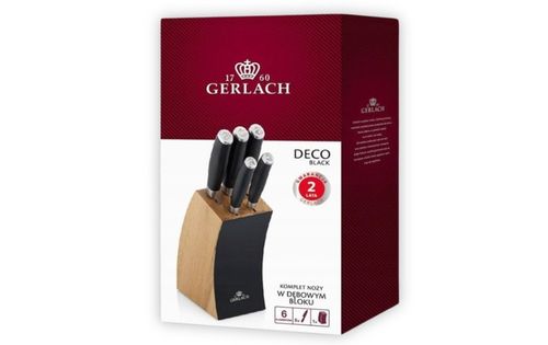 Komplet noży w bloku Gerlach Deco Black 5 szt. na Arena.pl