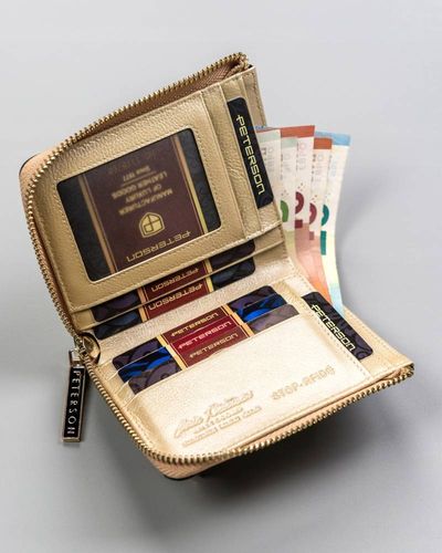 skórzany portfel damski na zamek - peterson na Arena.pl