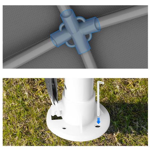 Namiot Ogrodowy Pawilon Handlowy Dach 3x3 M SZARY na Arena.pl