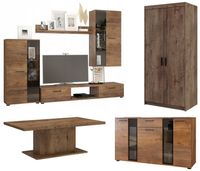 Zestaw Mebli Meblościanka + Komoda + Szafa 2-drzwiowa + Ława Denver Lefkas