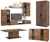 Zestaw Mebli Meblościanka + Komoda + Szafa 2-drzwiowa + Ława Denver Lefkas