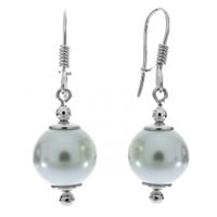 SREBRNE KOLCZYKI DUŻE PERŁY NA BIGLU PRÓBA SREBRA 925