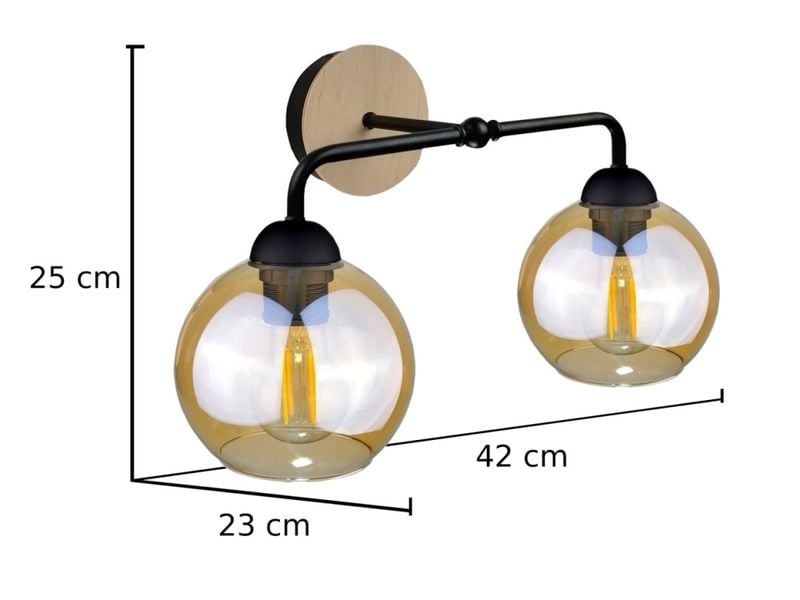 Kinkiet 2xE27 MELLE WOOD zdjęcie 4