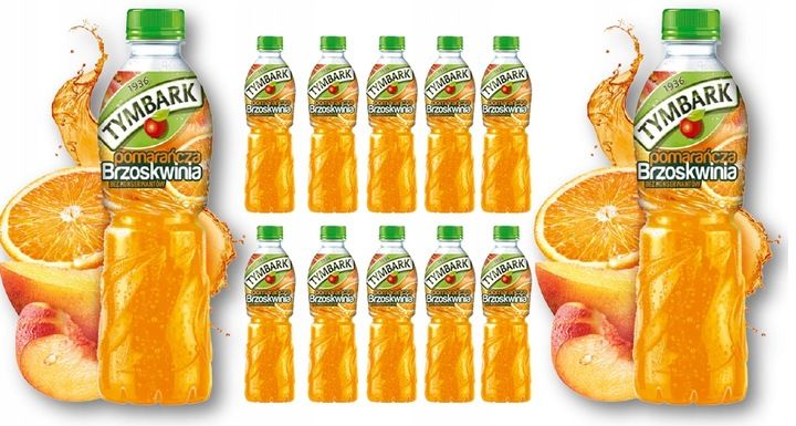 Tymbark 12 x 500 ml POMARAŃCZA brzoskwinia Napój zdjęcie 3