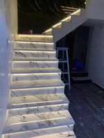 Płytki na schody 120x30 BIAŁY MARMUR Wysoki Połysk Marmurowe Schody