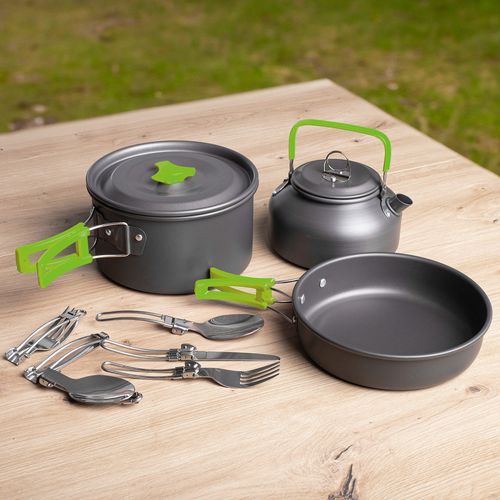 Zestaw Garnków Naczyń Turystycznych Na Kemping Zg4-02 Zielony na Arena.pl