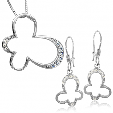 SREBRNY KOMPLET MOTYLKI Z CYRKONIAMI SREBRO PRÓBY 925 na Arena.pl