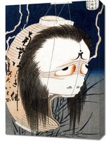 Obraz 50x70cm The Lantern Ghost, Iwa, Hokusai Japoński Vintage do Salonu