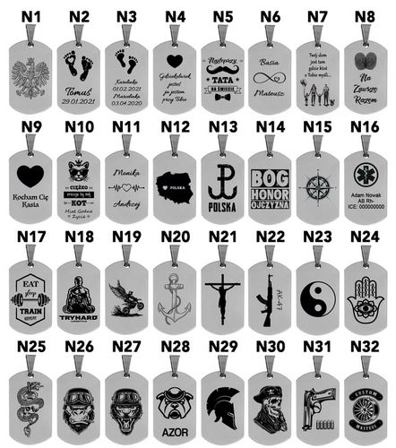 Nieśmiertelnik Z Grawerem Ze Stali Męski Podwójny Z Łańcuszkiem I Pudełkiem na Arena.pl