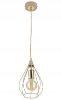 Lampa Wisząca Noa Beżowa z dodatkiem złota 1xE27 17 cm Nowoczesna Taupe