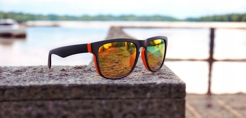 OKULARY PRZECIWSŁONECZNE Lustrzanki Polaryzacyjne Pomarańczowe + Etui UV400 na Arena.pl