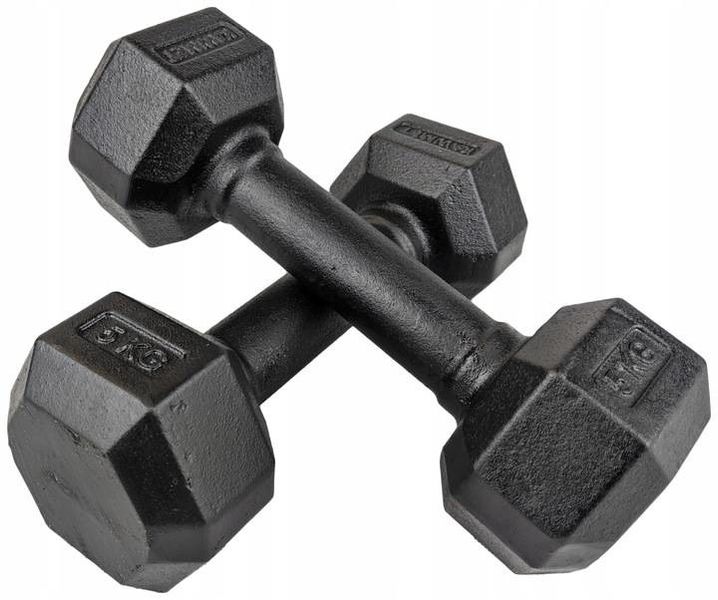 ŻELIWNA HANTLA HEXAGONALNA HEX 2x5 KG ZESTAW zdjęcie 3