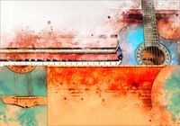 FOTOTAPETA mural muzyczna gitara 3D 300x210 FLIZ