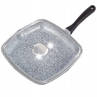 PATELNIA GRILLOWA GRANITOWA 28 CM POKRYWA SZKLANA