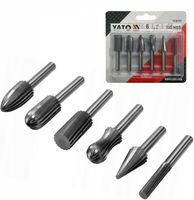 YATO KOMPLET FREZÓW TRZPIENIOWYCH DO METALU FI 6mm ZESTAW 6EL YT-61711