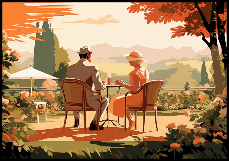 Plakat 100x70cm Retro Randka zdjęcie 2