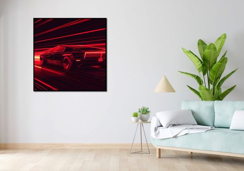 Plakat 100x100cm Prędkość w Czerwonym Neonie na Arena.pl