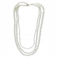 Piękne potrójne korale z perełek w trzech rozmiarach białe MF39516