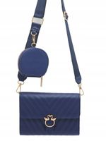 Victoria J torebka listonoszka portfelik łabędź przeszycia granatowy VJ-959