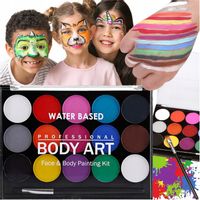 FARBY DO MALOWANIA TWARZY I CIAŁA FARBKI ZESTAW 15 KOLORÓW DZIECI ZMYWALNE