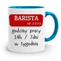 Dla Baristy Baristki Kawiarki Kubek Błękitny Z Nadrukiem Ze Zdjęciem