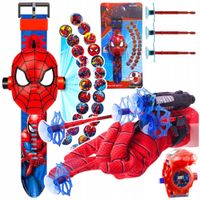 SPIDERMAN RĘKAWICA WYRZUTNIA SIECI + ZEGAREK PROJEKTOR PREZENT AVENGERS