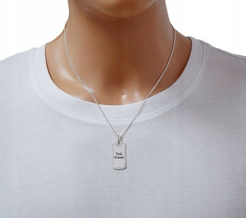 SREBRNY PEŁNY ŁAŃCUSZEK MĘSKI PANCERKA NIEŚMIERTELNIK PR. 925 GRAWER GRATIS na Arena.pl