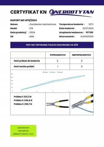 ZACISKARKA TULEJEK PRASKA DO KABLI i KOŃCÓWEK 0,5-16 ENERGOTYTAN Z16 / na Arena.pl