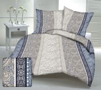 Pościel z kory 180x200 granatowa biała beżowa paisley ornamenty